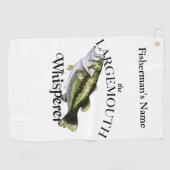 Persoonlijke Largemouth fluisteraar licht Gevist h Golfhanddoek (Horizontaal)