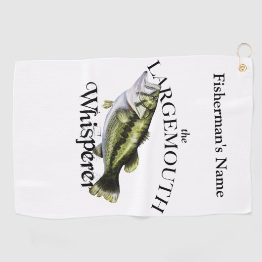 Persoonlijke Largemouth fluisteraar licht Gevist h Golfhanddoek (Horizontaal)