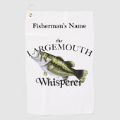 Persoonlijke Largemouth fluisteraar licht Gevist h Golfhanddoek (Voorkant)