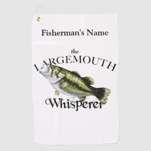 Persoonlijke Largemouth fluisteraar licht Gevist h Golfhanddoek