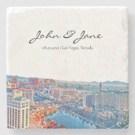 Persoonlijke Las Vegas Skyline Stenen Onderzetter