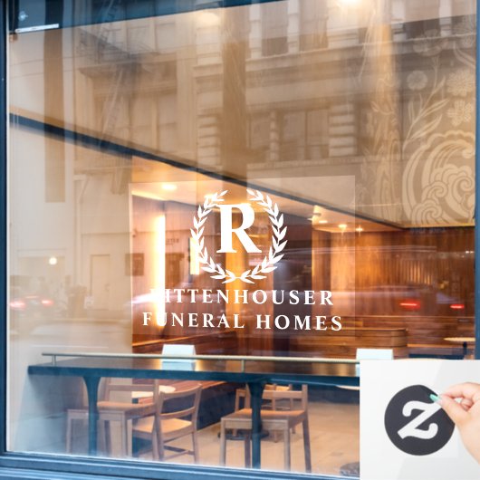 Persoonlijke lauwerkrans raamsticker (Cafe Raam)