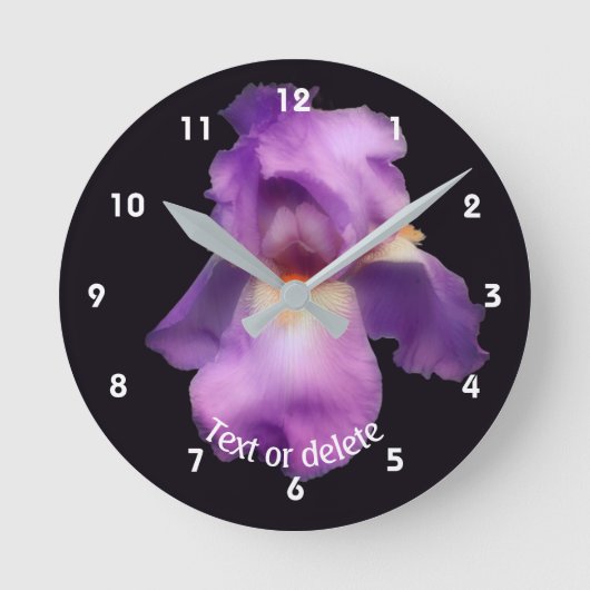 Persoonlijke Lavendel Baard Iris Bloem   Ronde Klok (Voorkant)