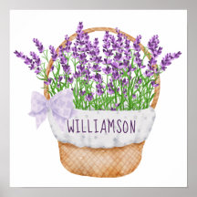 Persoonlijke lavendel bloemenpaars groen mandje