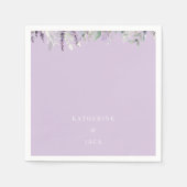 Persoonlijke Lavendel Bruiloft Cocktail Servet (Voorkant)