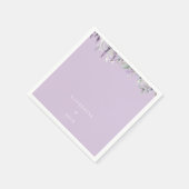 Persoonlijke Lavendel Bruiloft Cocktail Servet (Hoek)