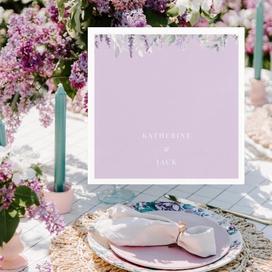 Persoonlijke Lavendel Bruiloft Cocktail Servet
