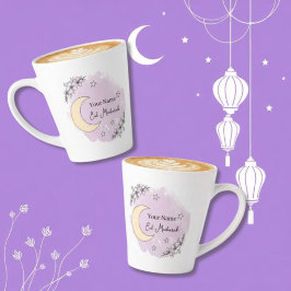 Persoonlijke Lavendel Eid Mubarak koffiemok Latte Mok