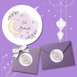 Persoonlijke Lavendel Eid Mubarak Stickers