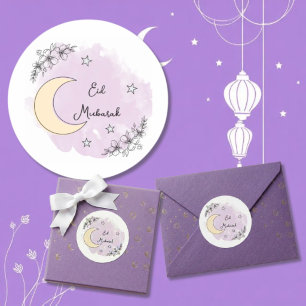 Persoonlijke Lavendel Eid Mubarak Stickers