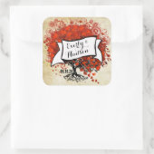 Persoonlijke Lavendel Hartblad Boom Trouw Vierkante Sticker (Tas)