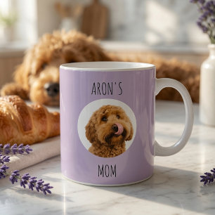 Persoonlijke lavendel-hond-moeder mok met huisdier