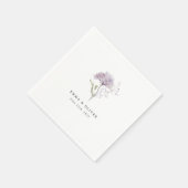 Persoonlijke lavendel hydrangea waterverftechniek servet (Hoek)