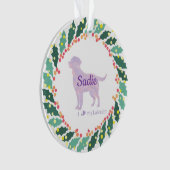 Persoonlijke Lavendel Labrador Retriever Kerstmis Ornament (voorkant)