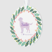 Persoonlijke Lavendel Labrador Retriever Kerstmis Ornament (voorkant)