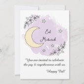 Persoonlijke Lavendel Lijnkunst Eid Uitnodiging (Voorkant)