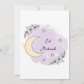 Persoonlijke Lavendel Lijnkunst Eid Uitnodiging (Achterkant)