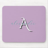 Persoonlijke Lavendel Monogram Initiaal en Naam Muismat (Voorkant)