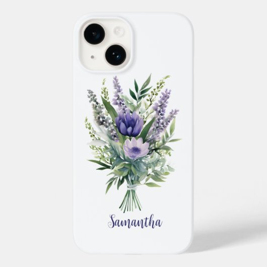 Persoonlijke lavendel paarse bloemen Eucalyptus Case-Mate iPhone Case (Achterkant)