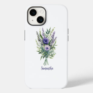 Persoonlijke lavendel paarse bloemen Eucalyptus iPhone 14 Hoesje