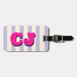 Persoonlijke Lavendel Streep Monogram Op Maat Bagagelabel