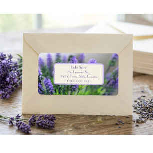 Persoonlijke Lavendel Verjaardagskaart Etiket