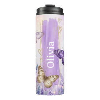 Persoonlijke Lavendel Vlinder 0,5L Thermisch Thermosbeker