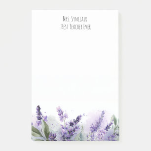 Persoonlijke lavendelbloemen Leraren Waardering Post-it® Notes