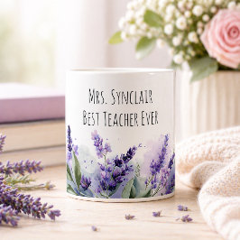 Persoonlijke lavendelbloemen Lerarenwaardering Koffiemok