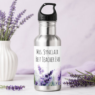 Persoonlijke lavendelbloemen Lerarenwaardering Waterfles