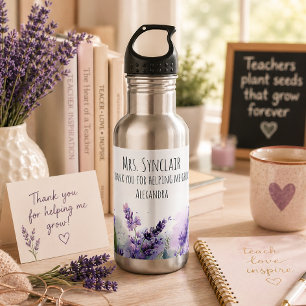Persoonlijke lavendelbloemen Lerarenwaardering Waterfles