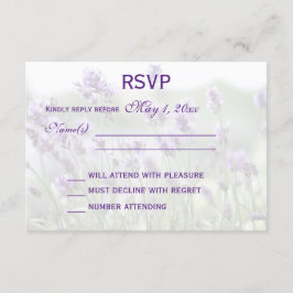 Persoonlijke lavender Bohemian Wedding RSVP-Kaarte RSVP Kaartje