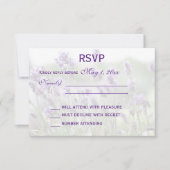 Persoonlijke lavender Bohemian Wedding RSVP-Kaarte RSVP Kaartje (Voorkant)