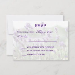 Persoonlijke lavender Bohemian Wedding RSVP-Kaarte RSVP Kaartje