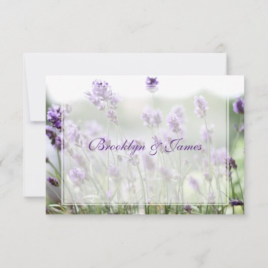 Persoonlijke lavender Bohemian Wedding RSVP-Kaarte RSVP Kaartje (Achterkant)