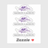 Persoonlijke lavender Waterverf Wedding Sticker (Vel)