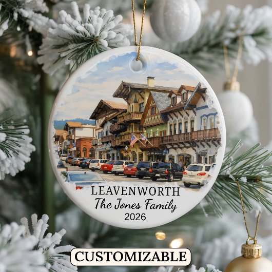 Persoonlijke Leavenworth Versiering, Washington Keramisch Ornament