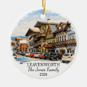 Persoonlijke Leavenworth Versiering, Washington Keramisch Ornament (Voorkant)