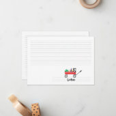 Persoonlijke led-kaart voor rode wastafeltjes notitiekaartje (Voorkant / Achterkant in situ)