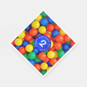 Persoonlijke leeftijd en naam balbak thema verjaar servet (Hoek)