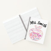 Persoonlijke leerkracht Apple Word Art  Notitieboek (Binnen)