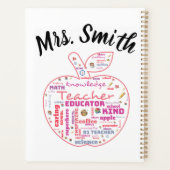 Persoonlijke leerkracht Apple Word Art Planner (Achterkant)
