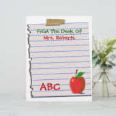 Persoonlijke leerkracht Letterhead Stationery (Staand voorkant)