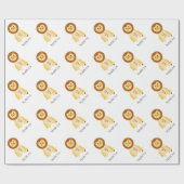 Persoonlijke leeuw voor baby's van 1 september cadeaupapier (Vlak)