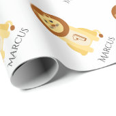 Persoonlijke leeuw voor baby's van 1 september cadeaupapier (Rol Hoek)