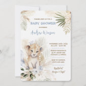 Persoonlijke Leeuwenprins Babyshower Kaart (Voorkant)