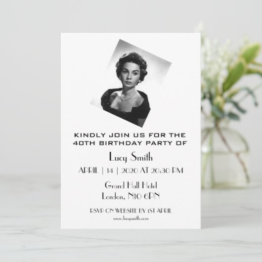 Persoonlijke legant 40e verjaardag kaart (Staand voorkant)