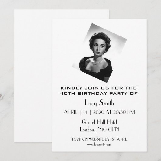 Persoonlijke legant 40e verjaardag kaart (Voorkant / Achterkant)