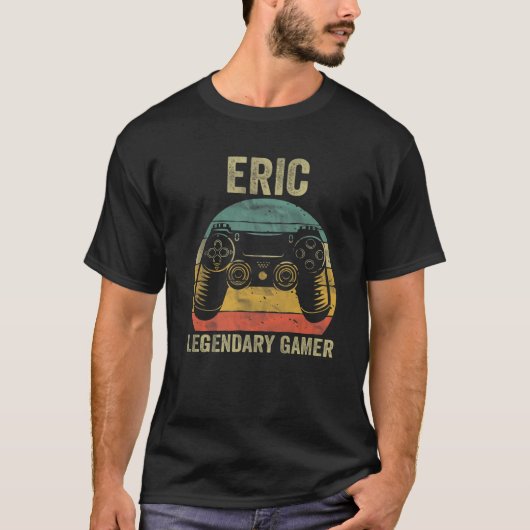 Persoonlijke Legendary Gamer Eric Name Video Gamer T-shirt (Voorkant)