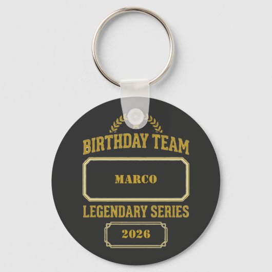 Persoonlijke Legendary Series Gold Verjaardag Sleutelhanger (Voorkant)
